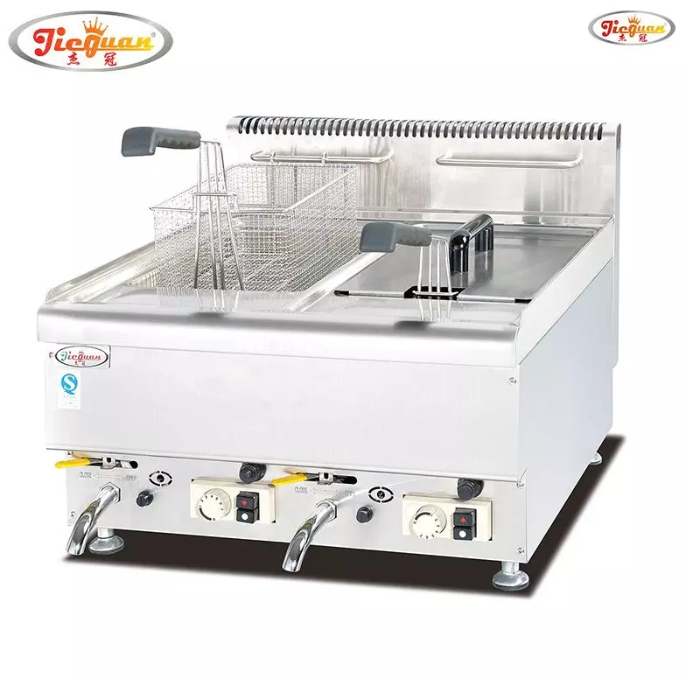 Friteuse gaz 14L avec 2 cuves 