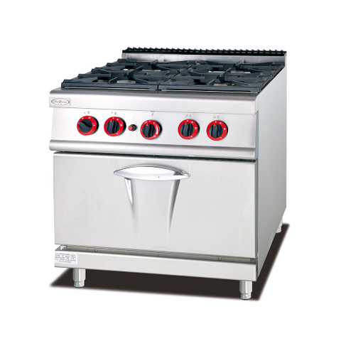 Cuisinière à gaz avec 4 brûleurs et four 