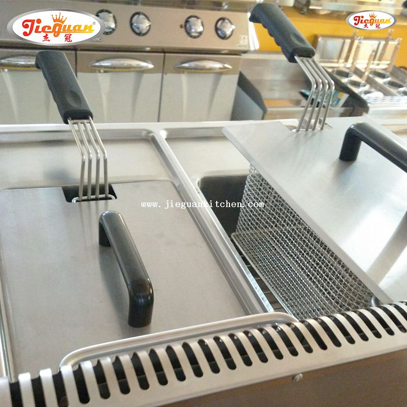 Friteuse gaz 14L avec 2 cuves 