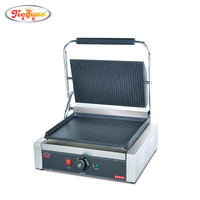 Grill Panini électrique à plaque unique (haut rainuré, fond plat)