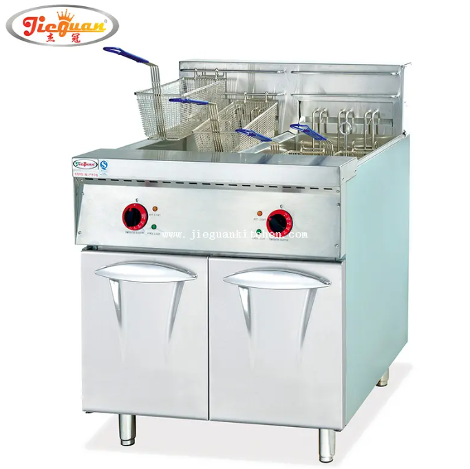 Friteuse de poulet &eacute;lectrique autonome 28L + 28L, 2 r&eacute;servoirs