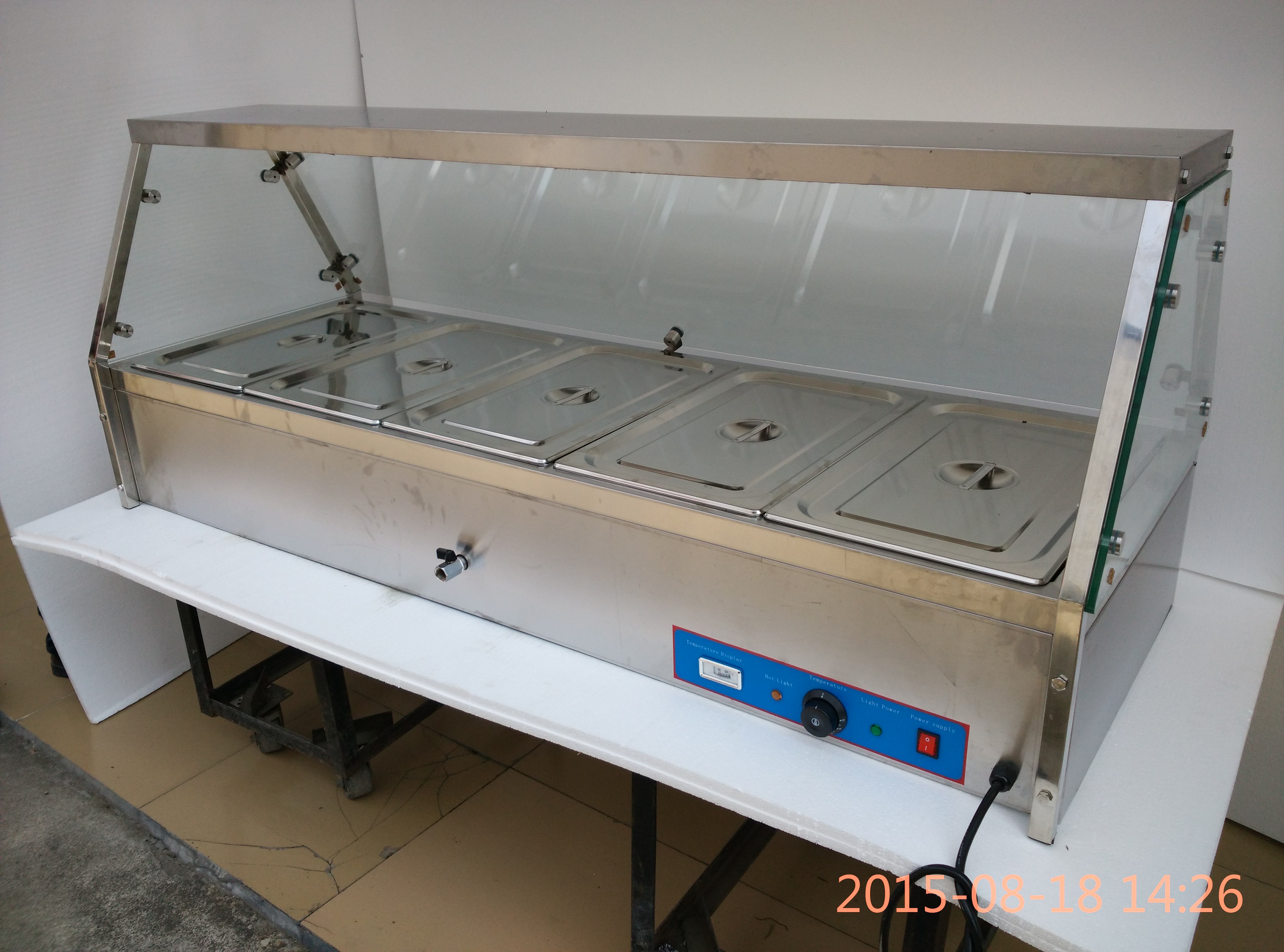 bain marie commercial en acier inoxydable avec 5 casseroles à guangzhou 